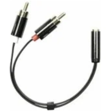 Deltaco Adapter 3.5 mm F to 2 x RCA M 0.1m Black a