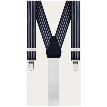 Elegant navy blue nickel free thin suspenders with