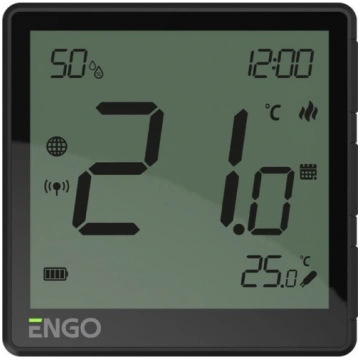 Telpas termostats EOne, ZigBee, Melns, Li-ion akum