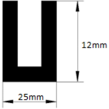 U Gs EPDM profils 12x25mm\www.supplier.lv\