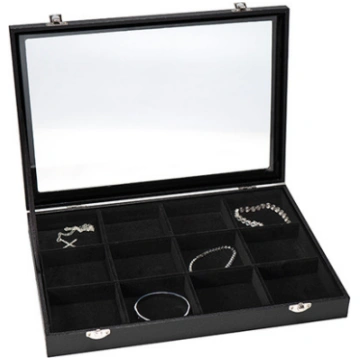Glass top case, 12 compartments - 71-210