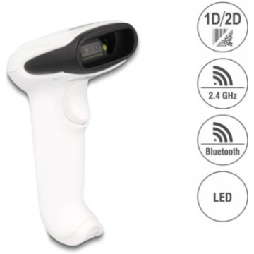 Delock Barcode Scanner 1D and 2D for 2.4 GHz, Blue