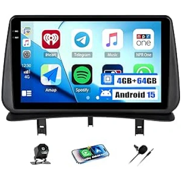 CAMECHO 4+64G 9 Zoll Android 15 Radio für Renault 