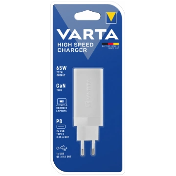 Telefona lādētājs Varta High Speed, USB Type C/USB