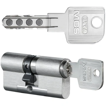 Evva MCS double cylinder-Matt nickel-41x61