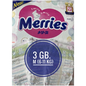 Merries autiņbiksītes ar klipšiem M izmērs 6-11 kg