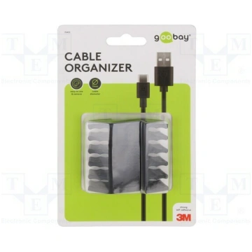 Set of clips; black; Cable P-clips; 2pcs; fivefold