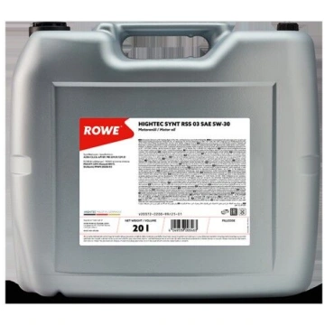 5W-30 20L Motoreļļa ROWE SYNT RSS 03 HC-sintētiskā