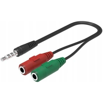 Kabel Vega Jack 3.5mm - Jack 3.5mm x2 0.2m czarny 