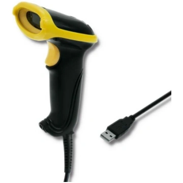 Qoltec 50860 Wired Laser Barcode Scanner 1D | USB