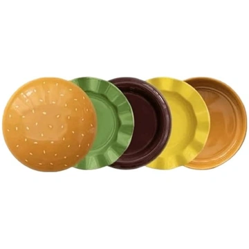 Burgeru šķīvji – saliekami – jautrā hamburgeru for