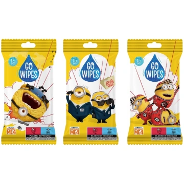 Mitrās salvetes GOWIPES MINIONS Antibakterinės, 1 