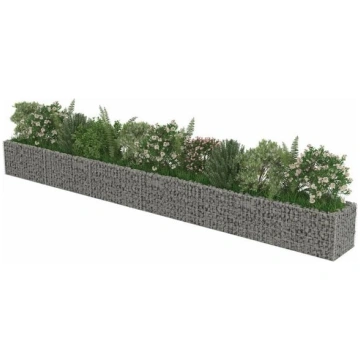 vidaXL gabions, augstā puķu kaste, cinkots tērauds