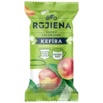 Kefīra saldējums Rūjiena, persiku, vafeļu glāzītē,