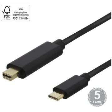 Deltaco 00140017,Mini DP/USB-C, 2 m