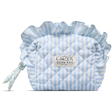 Karen - Small toiletry bag - Blue/White Stripes - 