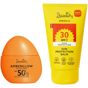 Amberglow SPF 50+ sejas mitrinātājs + Sauļošanās a