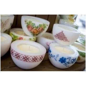 Laureta Candles Rapšu vaska sveces parafīna podiņā