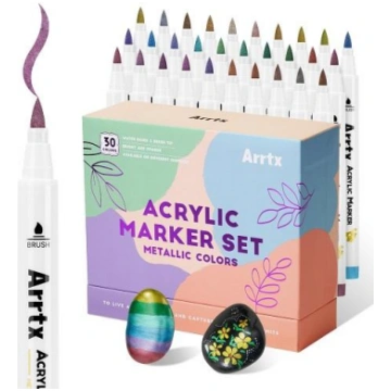Acrylic Marker Pens ARRTX 30F, 30 Metallic Colours