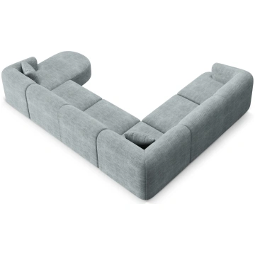 Modular Panoramic Left Corner Sofa, "Campi", 7 Sea
