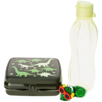Tupperware Sandwichbox Dinos zaļā pusdienu kaste +