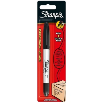 Sharpie Twin Tip pastāvīgais marķieris, melns