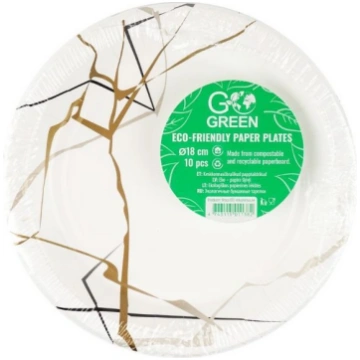 Ekoloģiski papīra šķīvji Marble Go Green Ø18cm 10 