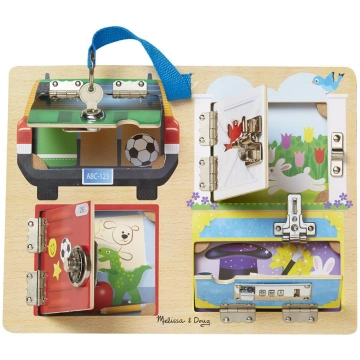 Melissa Doug - Wooden Activity Board Lock And Latc