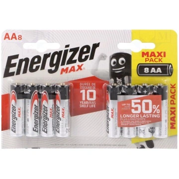 Battery: alkaline | 1.5V | AA | MAX | Batt.no: 8 |