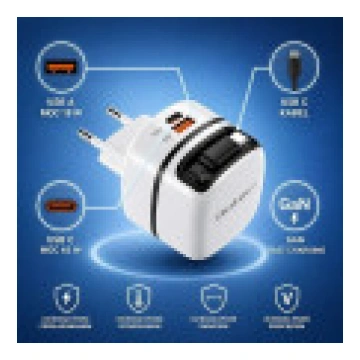 Qoltec lādētājs GaN 65W USB-C PD PPS 5-20V 3-3.25A