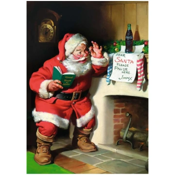 Puzzle Coca-Cola: Santa Claus by the fireplace Tre