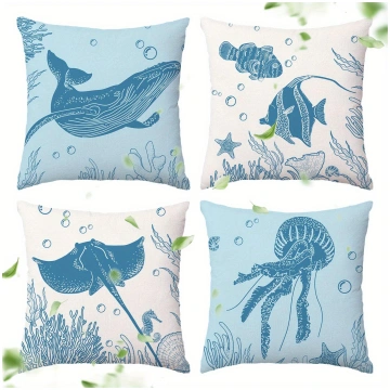 Summer Ocean Series Throw Pillow Covers: Marine Li