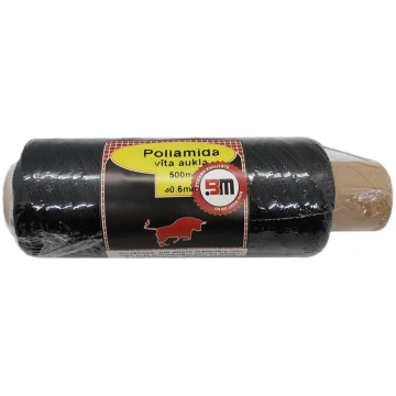 Poliamīda aukla Bau-Mart vīta, 0.6 mm, 500 m, meln