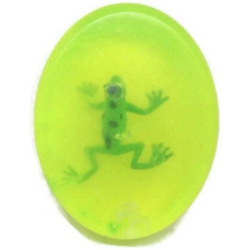 Clear Kids Face and Body Soap Bar with Frog Toy in