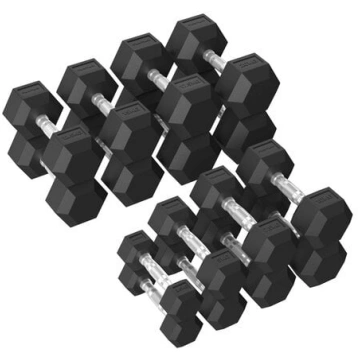 Hanteļu komplekts Tunturi Platinum Hex Rubber Dumb