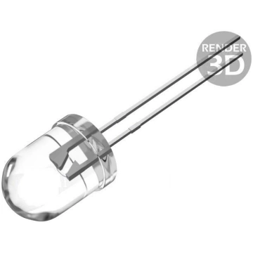LED; white warm; 10mm; 2180÷3000mcd; 30°; Front: c