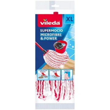 Mopu galva Vileda Microfibre & Power Sarkana Balta