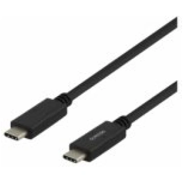 Deltaco Cable USB-C 2.0 2m black vads USBC-2002M-D
