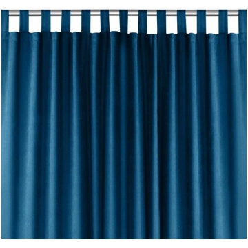 Aizkaru izmērs 560×300 cm no indigo krāsas šenila.