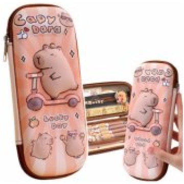 LEAN Pencil Case School Kit Capybara On A Scooter 