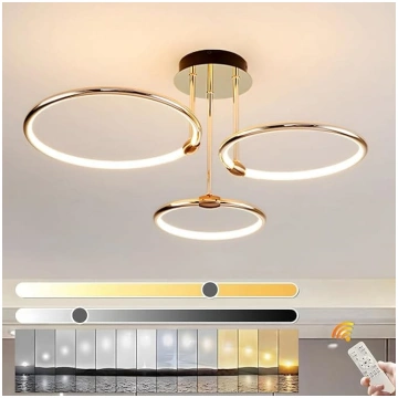 LED griestu gaisma, diametrs 56 cm, zelta metāla a
