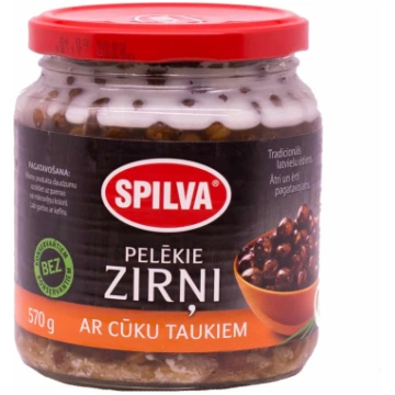 Pelēkie zirņi ar cūku taukiem "Spilva" 570g
