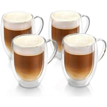 Arendo - Divsienu glāzes 350 ml ar rokturi - Latte
