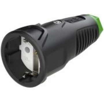 Gumijas kontaktligzda 250V AC, 3x16A (2P+E), IP20,