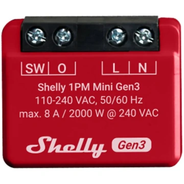 Shelly 1PM Mini Gen3 Kontrolieris, WiFi/Bluetooth 