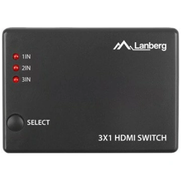 LANBERG switch video 3-port HDMI black | SWV-HDMI-