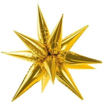 Folija balons Zvaigzne 3D, 95cm, zelts