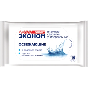 ЭKOHOM SMART Mitrās salvetes, atsvaidzinošas, 10 g