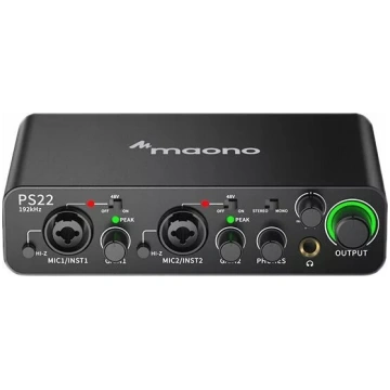 MAONO PS22 audio interfeiss un skaņas karte ar 2x 