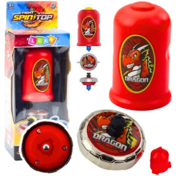 Flying Disc Dragon Spinning Top Launcher Set Red